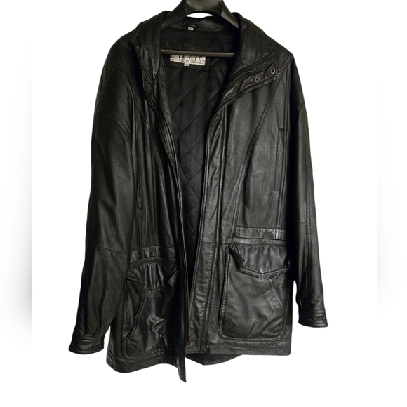 Vintage Collezione sa Men's Black Leather Jacket Medium - Picture 3 of 11